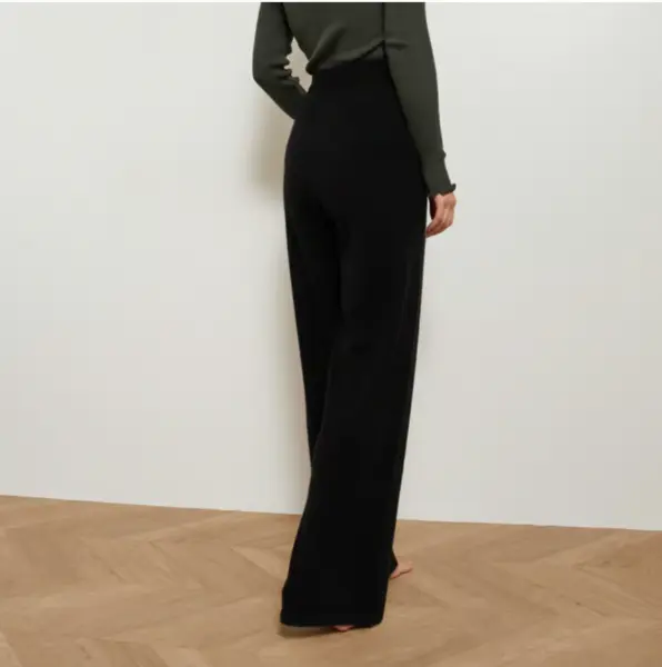 Pantalon large en cachemire, oeko-tex