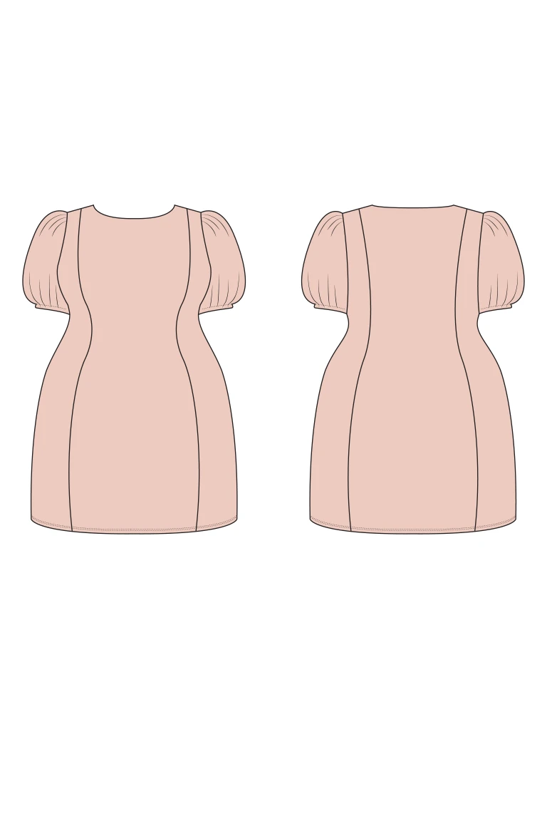 Pomme Semi-Fitted Knit Mini Dress PDF Sewing Pattern