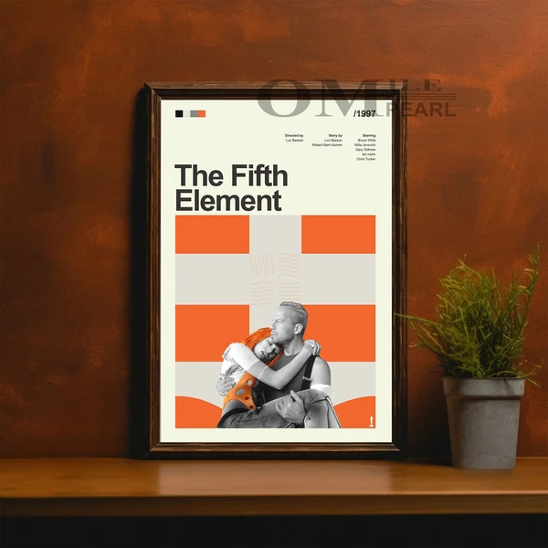 Mid Century Modern The Fifth Element Movie Poster, Retro Movie Print, Modern Vintage Movie Posters