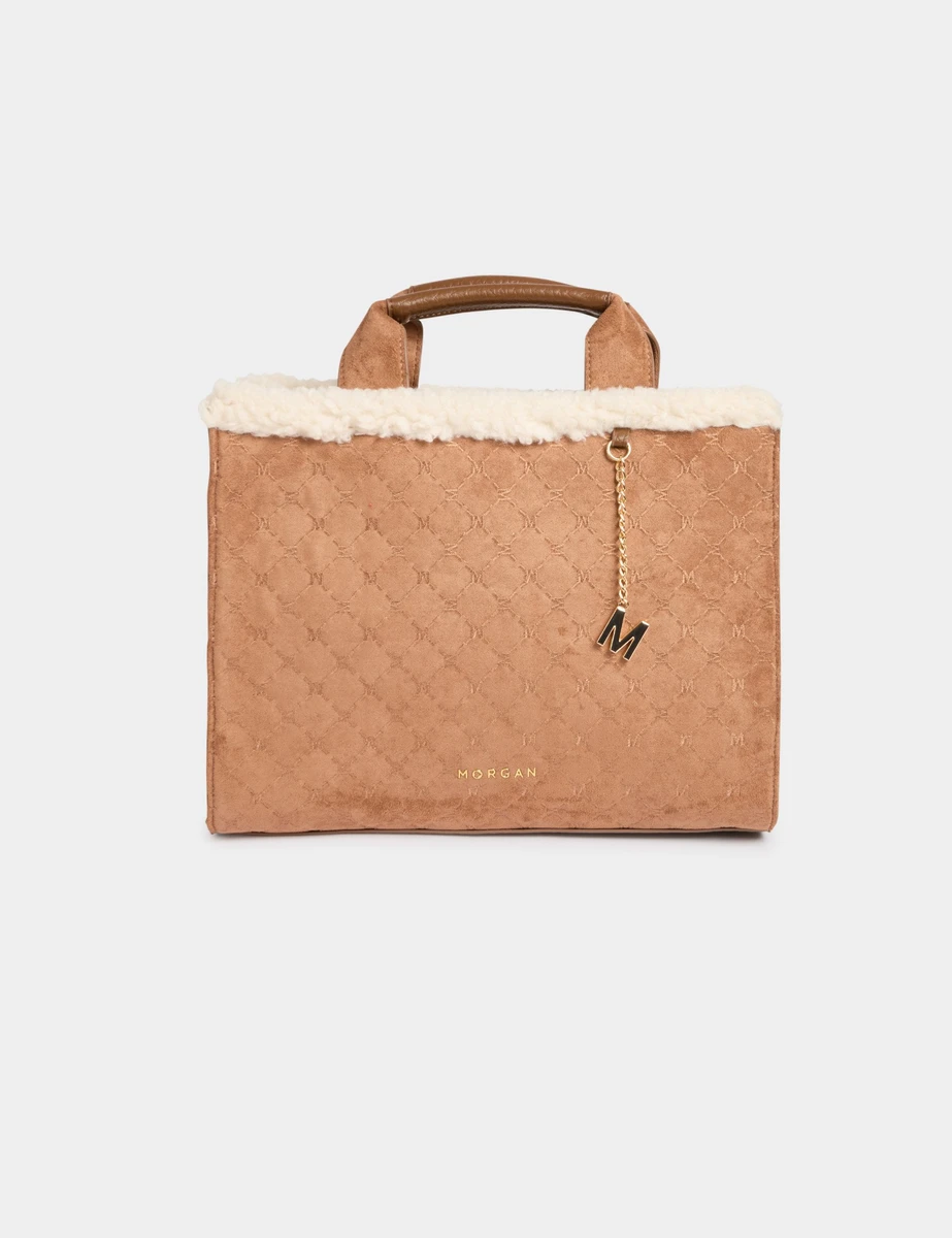 Sac suédine monogram camel femme