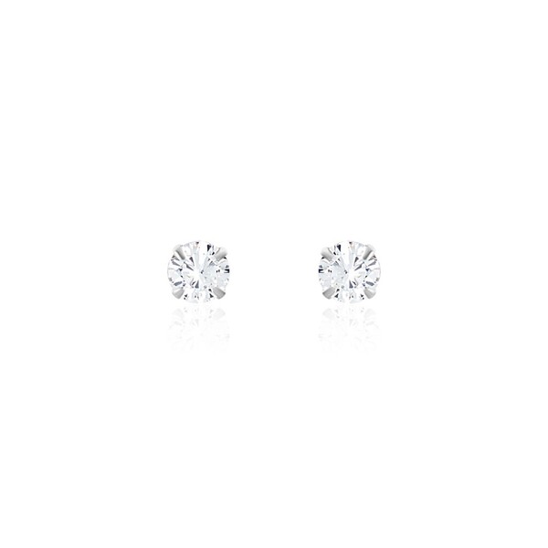 Boucles D'oreilles Puces Laena Argent Blanc Oxyde De Zirconium