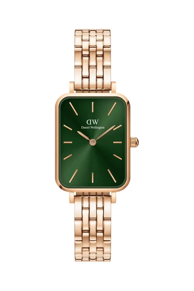 Montre à quartz en acier - Doré rose et vert - 150039 - Daniel Wellington