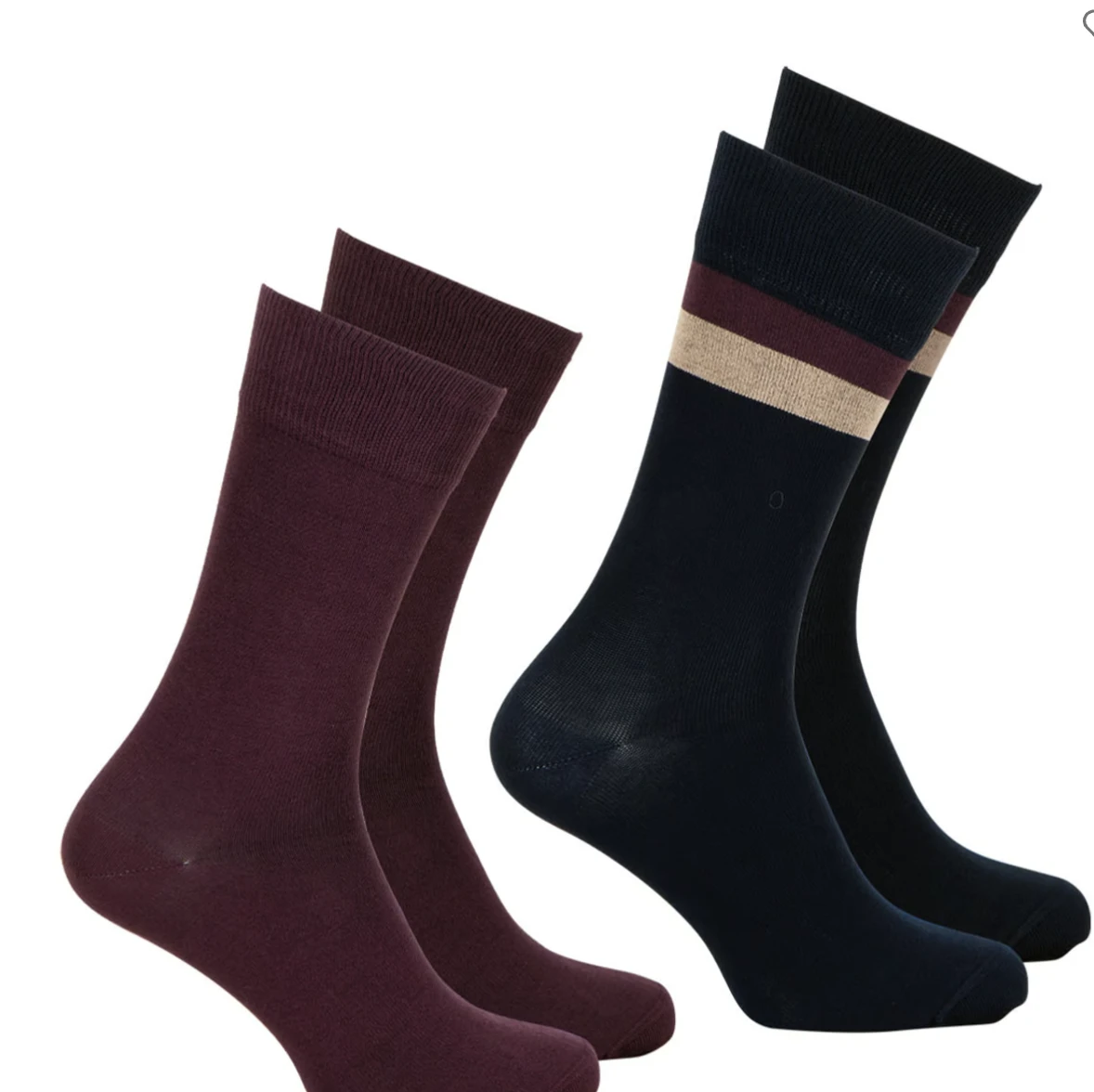 Mi-chaussettes, lot de 2 paires, coton peigné