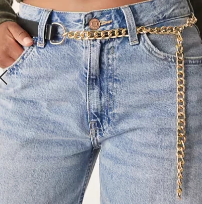 ASOS DESIGN - Ceinture taille ou hanches avec détails chaîne - Noir