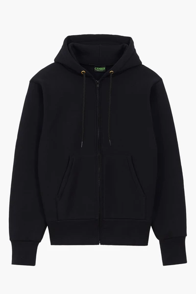 Zipped hoodie Max-weight - Black