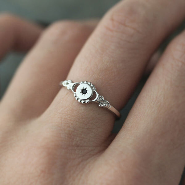 STELLAR. Black Spinel Star Silver Ring