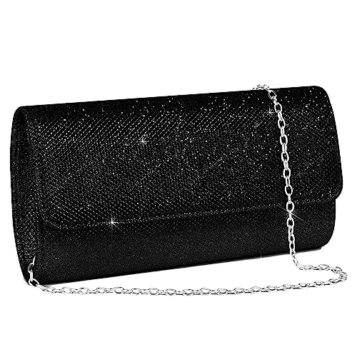OSDUE Sac de soirée pour femme, pochette à strass, sac de soirée pailleté, sac à main étincelant pour bal, mariage, fête, rendez-vous (argent), argent-6, Argenté - 6