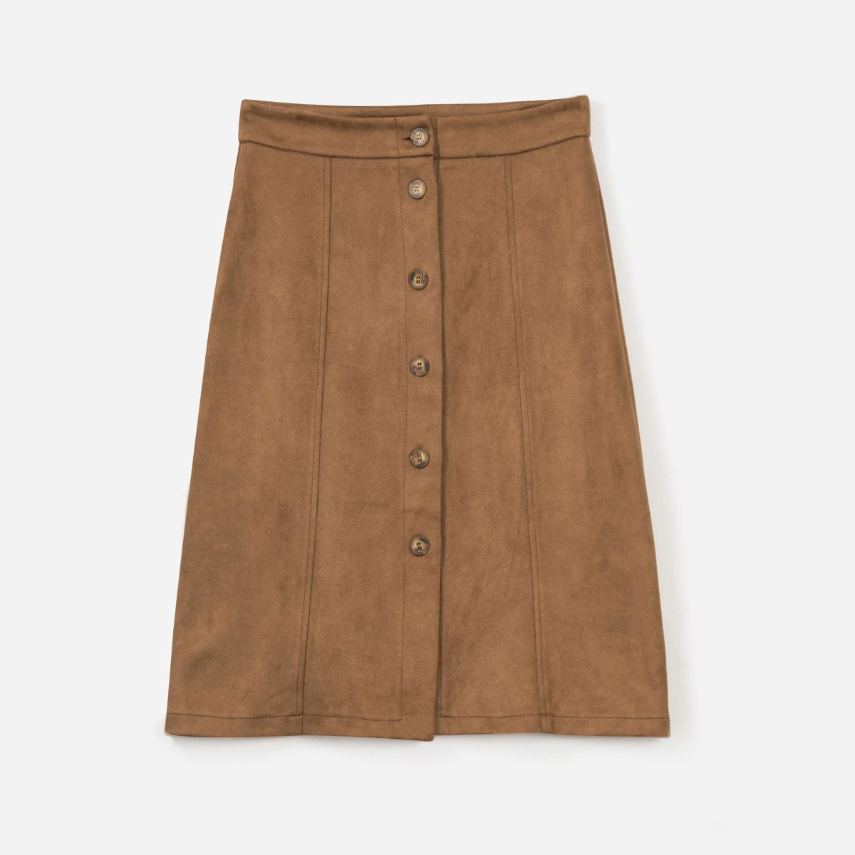 Jupe midi TEXTO camel en suédine