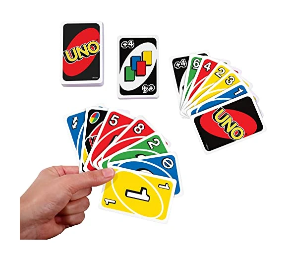 Mattel Games Uno, Jeu Avec 112 Cartes, Cartes Actions Et Cartes Joker, Règles Personnalisables, De 2 À 10 Joueurs, Jeu Apéro, Jeu De Société, Dès 7 Ans, W2087