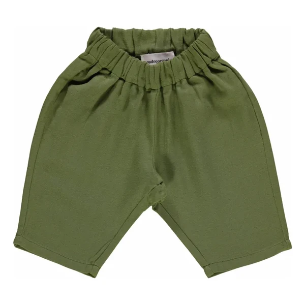 Poudre Organic - Pantalon Adiante Double Gaze de Coton Bio - Vert kaki | Smallable