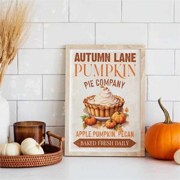 Affiche pumpkin pie, Affiche automne, décoration automne, Citrouille, Automne, Farm Fresh Pumpkins, affiche décoration automne,