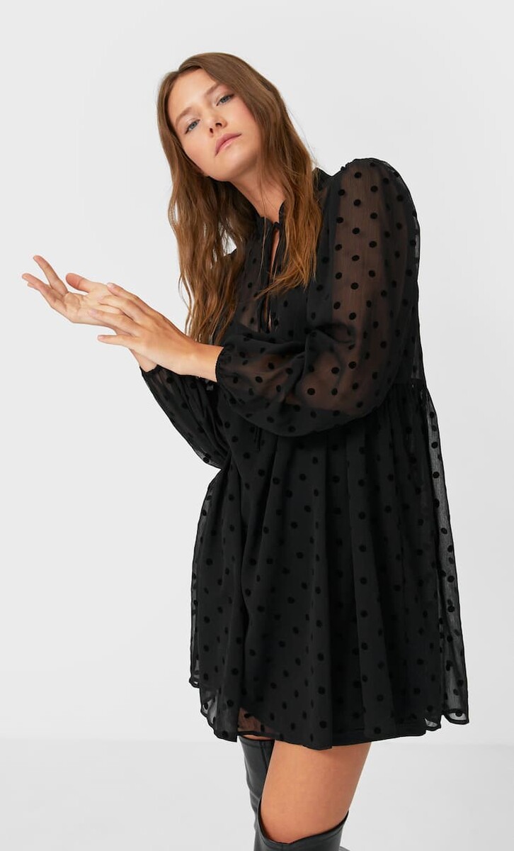 Robe courte à pois