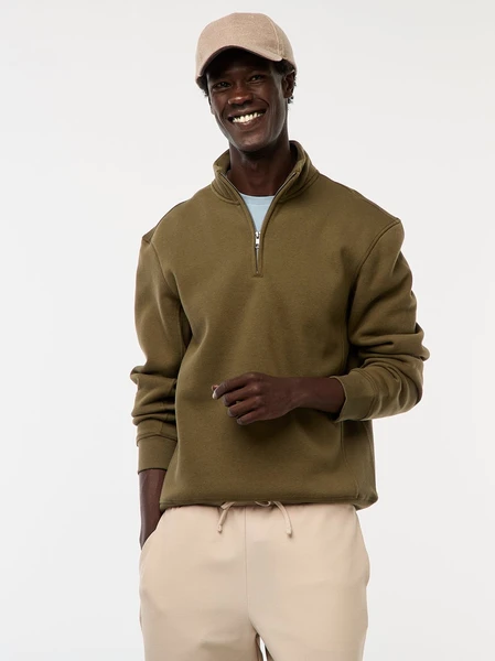 Sweat camionneur avec col montant zippé