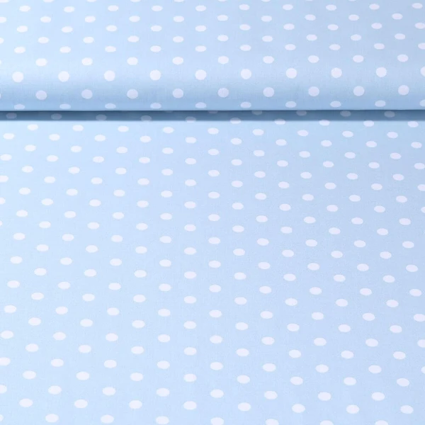 Popeline de coton Benno - Pois XL Bleu clair Blanc