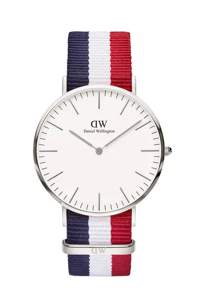 Montre à quartz en polyester Cambridge - 36 mm - Bleu et argenté - Daniel Wellington sur Showroomprive.com
