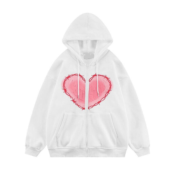'Barbed Heart' Zip Up Hoodie
