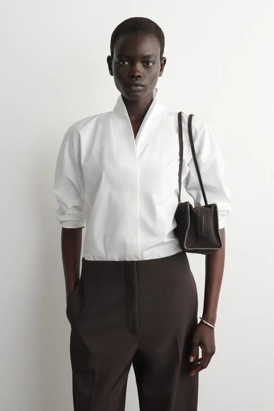 BLOUSE À COL CHÂLE EN COTON