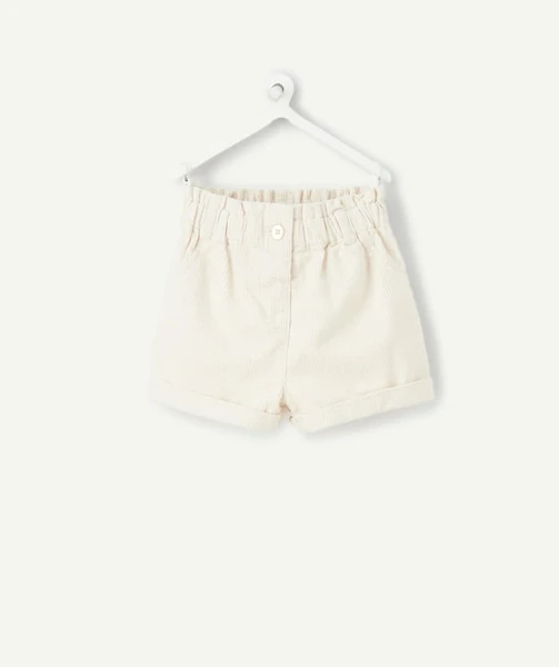 Short fille coton blanc détails cœur