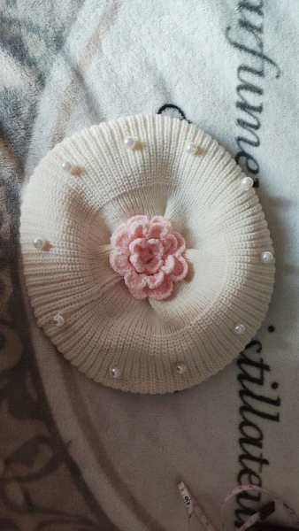 pearl flower beret
