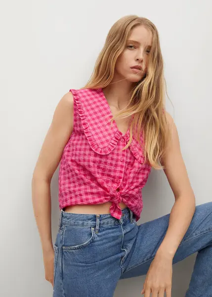 Blouse col claudine -  Femme | MANGO OUTLET France