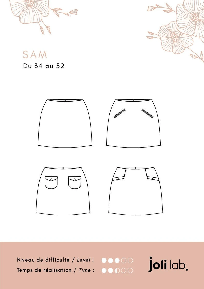 Jupe Sam - Patron Couture PDF ou Pochette