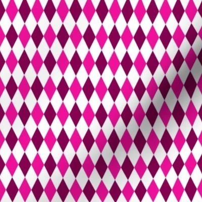 harlequin diamond red pink small Fabric | Spoonflower
