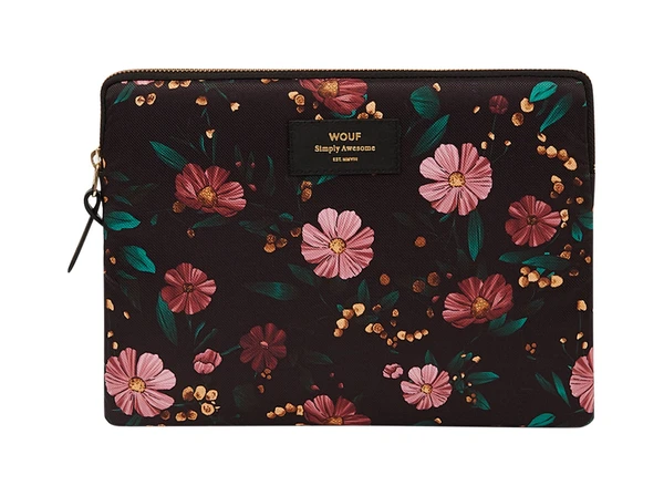 Pochette iPad en toile Black Flowers Wouf Design Adulte
