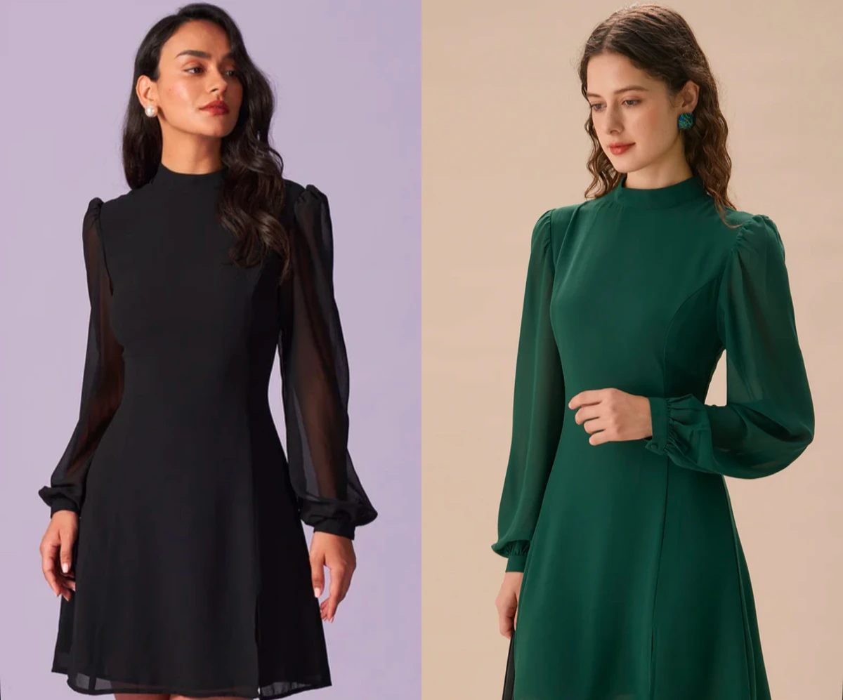 — rihoas, slit mini dress (black coup de cœur, green XS)