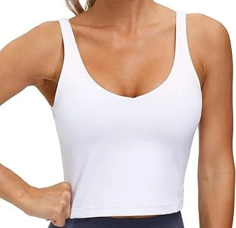 THE GYM PEOPLE | Womens' Sports Bra Longline Wirefree Padded with Medium Support