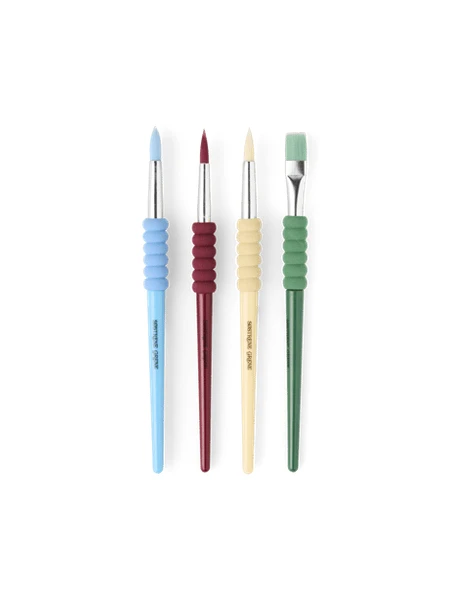 Kit de pinceaux | Polystyrène/polyuréthane/nylon. Lot de 4. | Multi