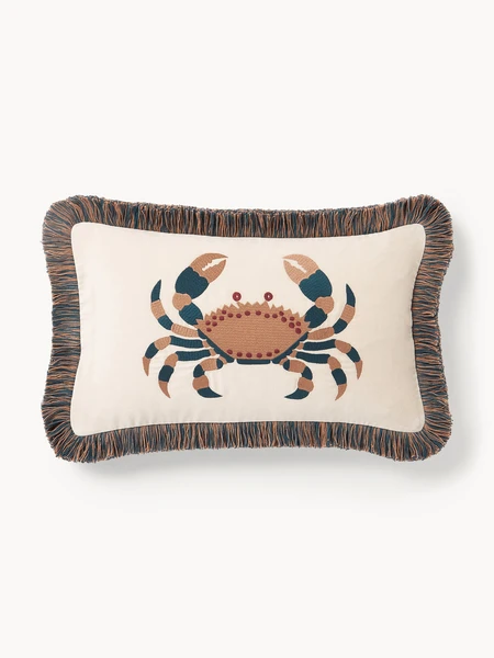 Housse de coussin avec franges Triton