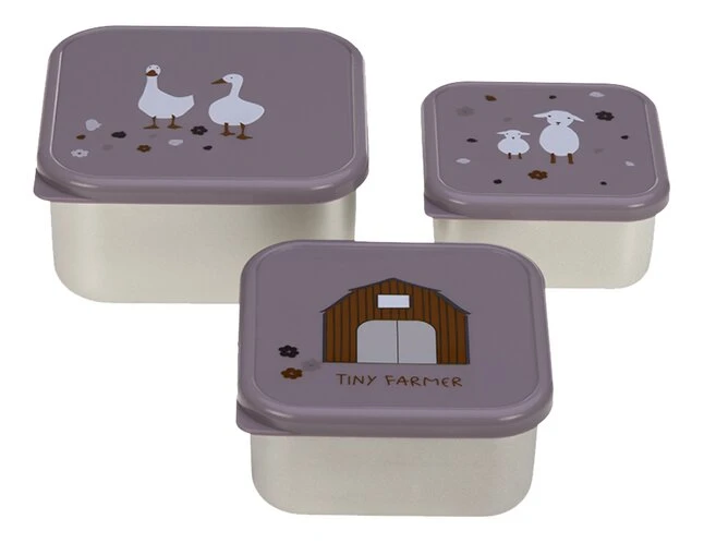 Lässig Boîte à snacks Tiny Farmer Goose - 3 pièces