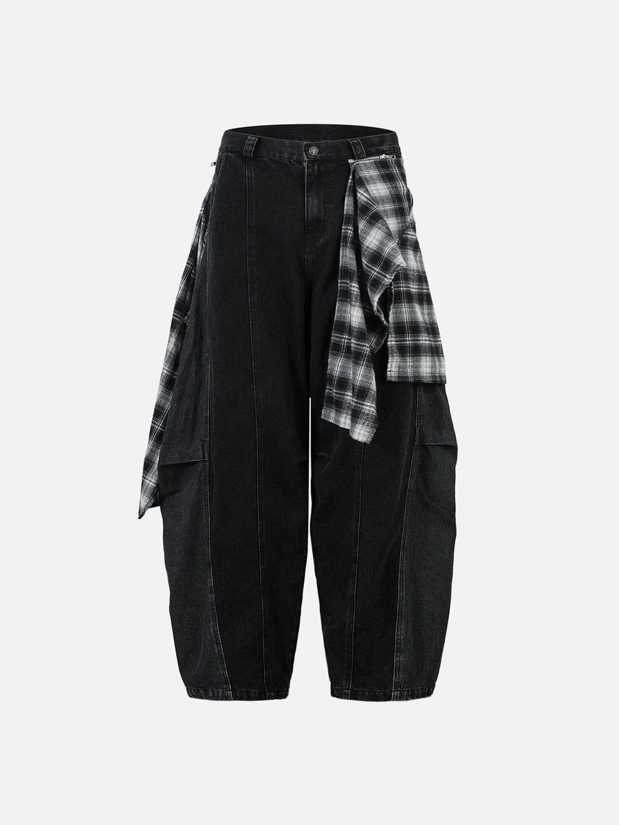 Aelfric Eden Plaid Baggy Barrel Jeans