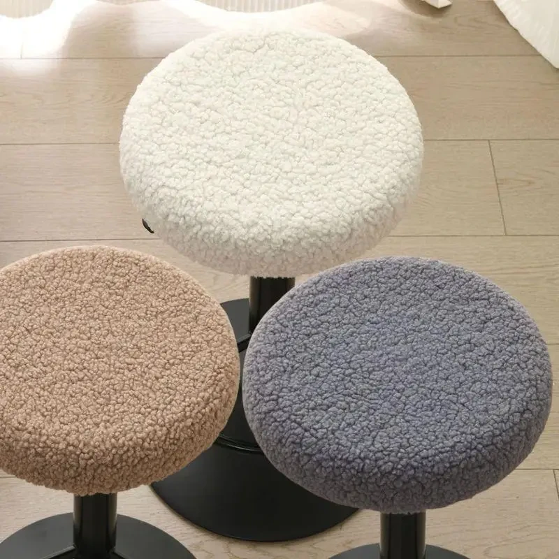 Housse de tabouret en polaire Teddy, housse de chaise ronde pivotante, universelle, pour Bar, café, café, haute qualité - AliExpress 15