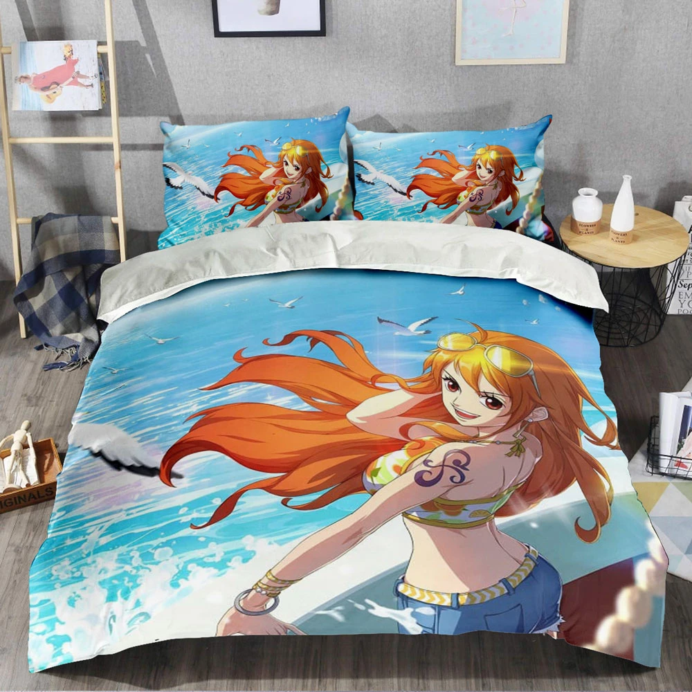 One Piece Nami Bed Sheets Set 4PCS Print 3D for Fans | One Piece Universe