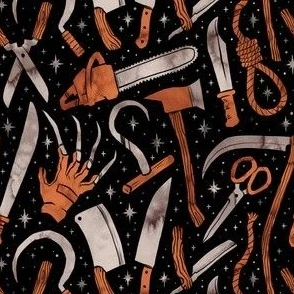 Horror Movie Weapons Fabric | Spoonflower