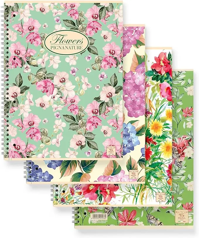 Pigna Nature Flowers Lot de 5 cahiers