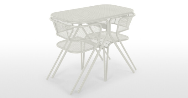 MADE Essentials – Tice, ensemble table et chaises de bistro compactes, blanc | MADE.com