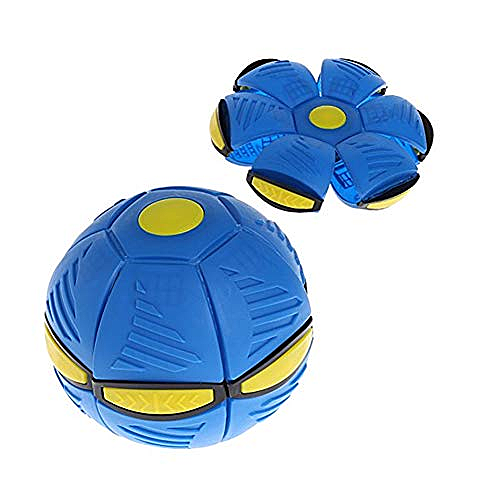 mi ji Vol Flat UFO Throw Ball Disque avec LED lumière Douce extérieure pour Les Enfants Disc Boule Jouet Idéal Cadeau d'anniversaire Noël avec Batterie Bleu