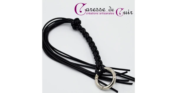 Martinet tout cuir manche tressé noir