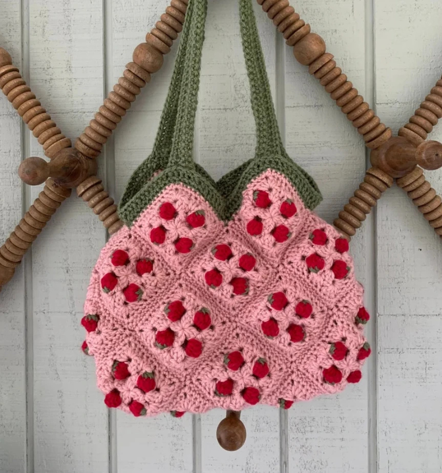 Sac en crochet fraise 