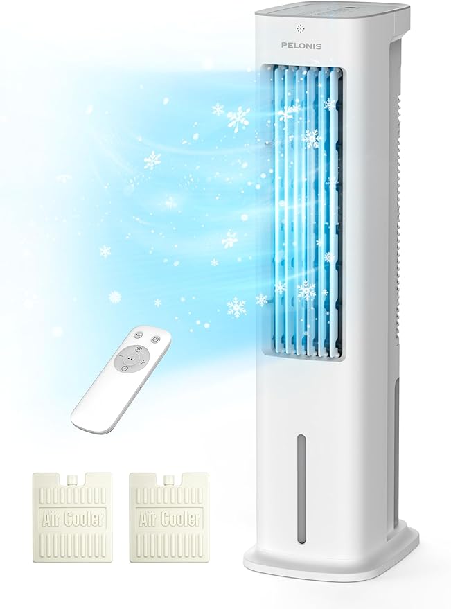Climatiseur Mobile Avec Humidificateur - Refroidissement Par Eau - Télécommande - Oscillation 90° - 3 Vitesses - Blanc