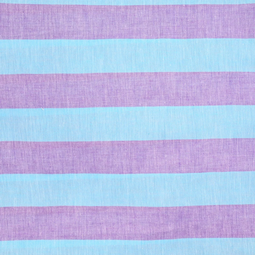Coton rayé ciel et violet