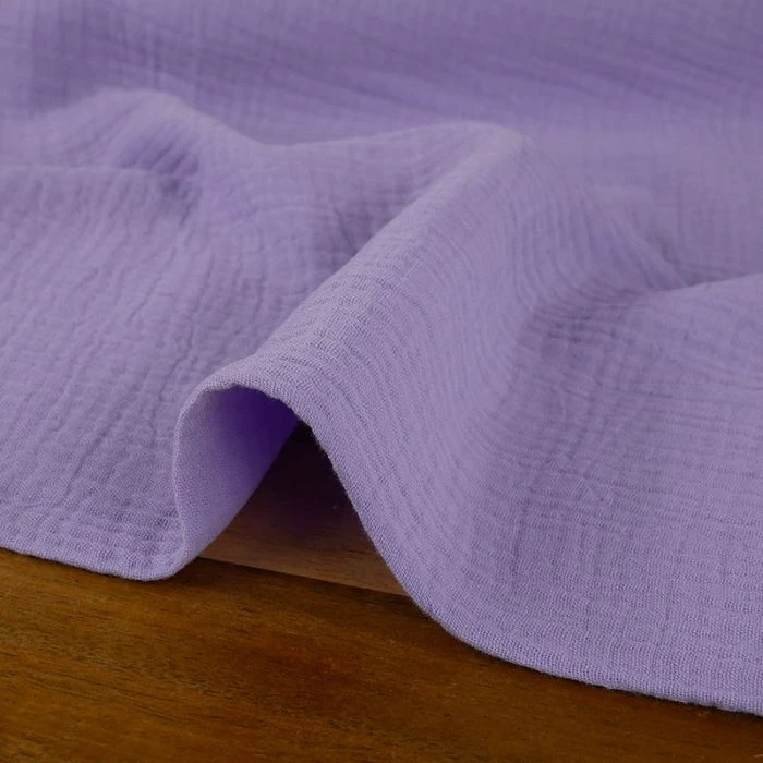 Tissu double gaze bio - lilas
