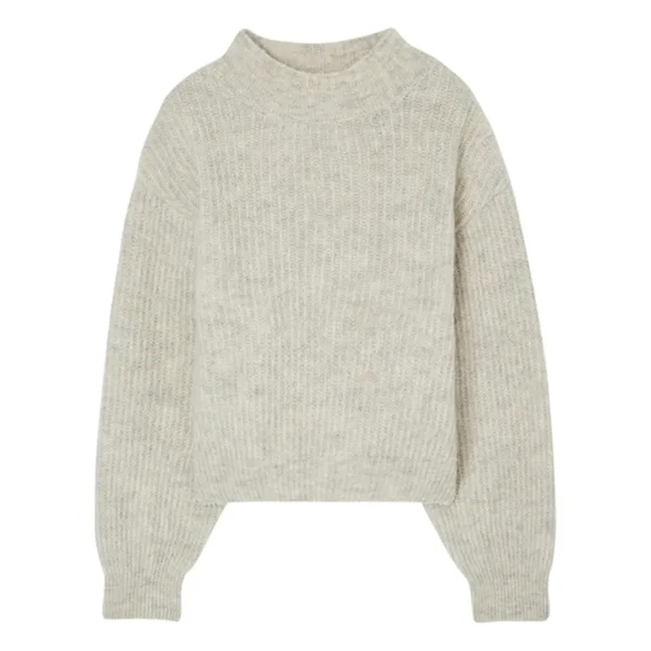 Pull Col Montant East Alpaga | Ecru chiné