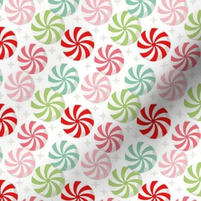 peppermints on white Fabric | Spoonflower