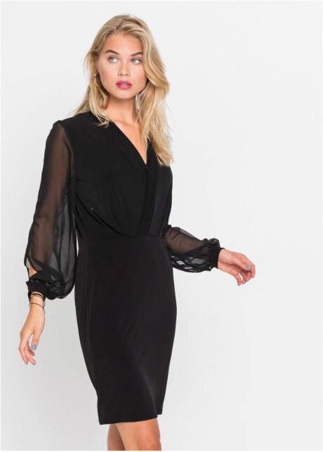 Robe en jersey à manches transparentes