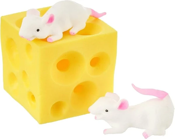 Jouets Anti Stress en Forme de Souris et de Fromage,Jouet Sensoriel Créatif,Jouets Anti Stress pour Enfants et Adultes,Squeeze Cheese Mice Toy,Squishy Cheese Toy,Jouet Sensoriel pour Enfants Tokaneit