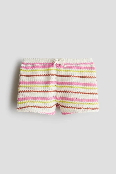 Short en maille texturée