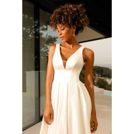 Robe de mariée ivoire en satin à bretelles Camélia